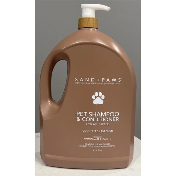 Sand + Paws Coconut & Lavender Pet Shampoo Conditioner w/ Vitamin E 81.1 Fl Oz - Picture 2 of 5